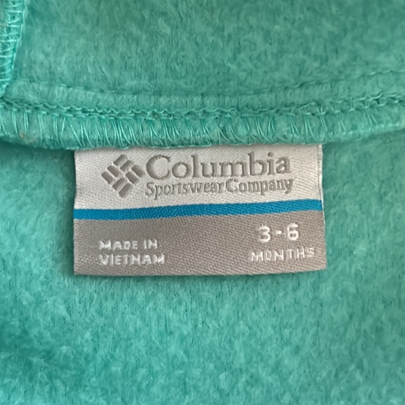 Columbia Sportswear Baby 3-6 Mo Light Green Fleece Bunting Suit With Fuzzy Ears - Picture 4 of 8